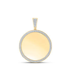  10k Yellow Gold Mens Round Diamond Memory Circle Charm Pendant 1 Cttw