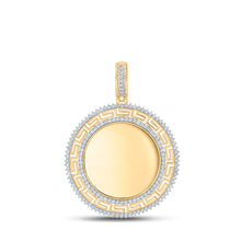  10k Yellow Gold Mens Round Diamond Memory Circle Charm Pendant 1/2 Cttw