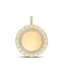 10k Yellow Gold Mens Round Diamond Memory Circle Charm Pendant 3/8 Cttw