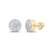  10k Yellow Gold Womens Round Diamond Cluster Earrings 3/4 Cttw