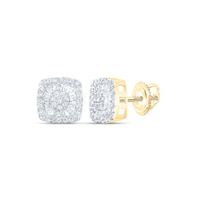  10k Yellow Gold Womens Baguette Diamond Square Earrings 3/8 Cttw