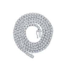  10k White Gold Mens Round Diamond 20-inch Link Chain Necklace 3-3/4 Cttw