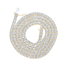  10k Yellow Gold Mens Round Diamond 22-inch Link Chain Necklace 4-3/4 Cttw
