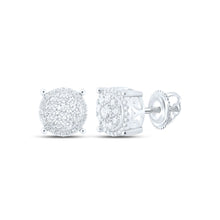  10k White Gold Womens Round Diamond Cluster Earrings 1 Cttw