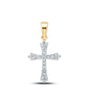 10k Yellow Gold Womens Round Diamond Cross Pendant 1/4 Cttw