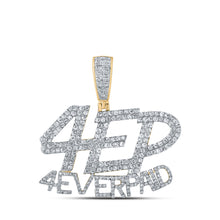  10k Yellow Gold Mens Round Diamond 4 Ever Paid Phrase Charm Pendant 1-3/4 Cttw