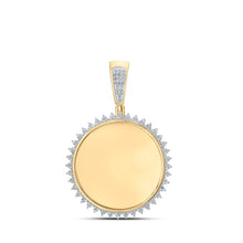  10k Yellow Gold Mens Round Diamond Circle Charm Pendant 3/8 Cttw