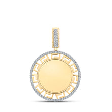  10k Yellow Gold Mens Round Diamond Memory Circle Charm Pendant 1/5 Cttw