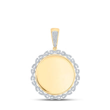  10k Yellow Gold Mens Round Diamond Memory Circle Charm Pendant 1/2 Cttw