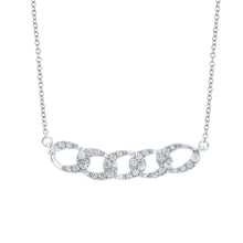  10k White Gold Womens Round Diamond Cuban Link Fashion Necklace 1/4 Cttw