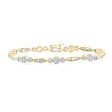  14k Yellow Gold Womens Round Diamond Fashion Bracelet 2 Cttw