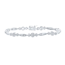 14k White Gold Womens Round Diamond Fashion Bracelet 2 Cttw
