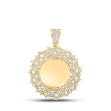  10k Yellow Gold Mens Round Diamond Memory Circle Charm Pendant 2-3/8 Cttw