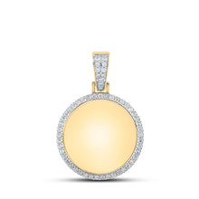  10k Yellow Gold Mens Round Diamond Memory Circle Charm Pendant 1-1/2 Cttw