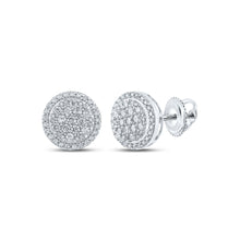 10k White Gold Womens Round Diamond Cluster Earrings 3/4 Cttw