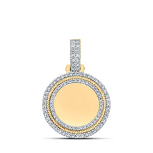  10k Yellow Gold Mens Round Diamond Memory Circle Charm Pendant 1-1/4 Cttw