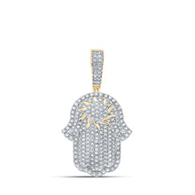  10k Yellow Gold Mens Round Diamond Charm Pendant 2-7/8 Cttw