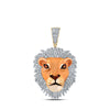 10k Yellow Gold Mens Round Diamond Lion Face Animal Charm Pendant 1 Cttw
