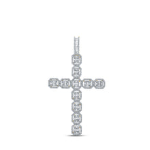  10k Yellow Gold Mens Baguette Diamond Cross Charm Pendant 2-1/3 Cttw