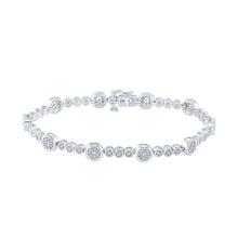  10k White Gold Womens Round Diamond Fashion Bracelet 1 Cttw
