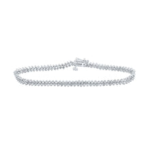  10k White Gold Womens Round Diamond Tennis Bracelet 1-1/2 Cttw