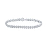 10k White Gold Womens Round Diamond Fashion Bracelet 2 Cttw