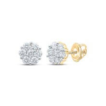  14k Yellow Gold Womens Round Diamond Flower Cluster Earrings 2-3/4 Cttw