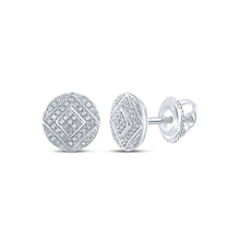  Sterling Silver Womens Round Diamond Circle Earrings 1/3 Cttw
