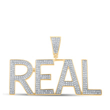  10k Yellow Gold Mens Round Diamond Real Phrase Charm Pendant 1 Cttw