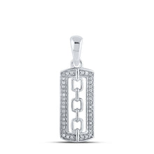  10k White Gold Womens Round Diamond Fashion Pendant 1/10 Cttw