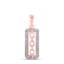  10k Rose Gold Womens Round Diamond Fashion Pendant 1/10 Cttw