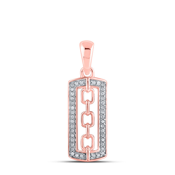 10k Rose Gold Womens Round Diamond Fashion Pendant 1/10 Cttw