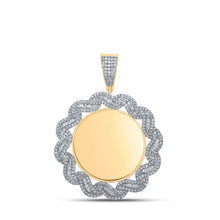 10k Yellow Gold Mens Baguette Diamond Mirror Memory Charm Pendant 1-5/8 Cttw