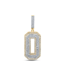  10k Two-tone Gold Mens Round Diamond Number 0 Charm Pendant 1-1/3 Cttw