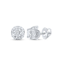  10k White Gold Womens Round Diamond Solitaire Earrings 5/8 Cttw