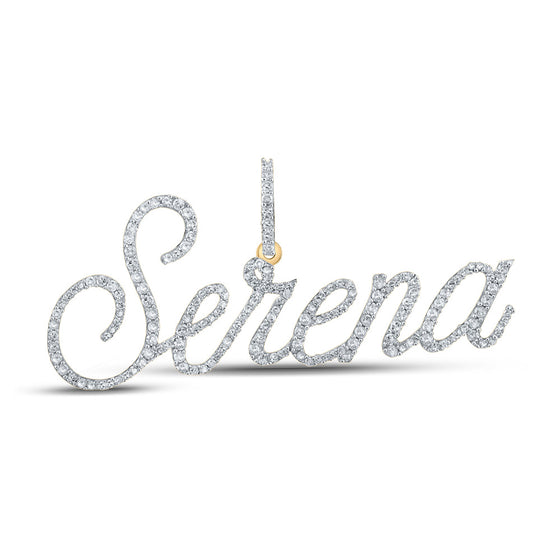 10k Yellow Gold Womens Round Diamond Serena Name Pendant 3/4 Cttw