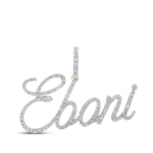  10k Yellow Gold Womens Round Diamond Eboni Name Pendant 3/4 Cttw