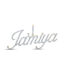  10k Yellow Gold Womens Round Diamond Jamiya Name Pendant 7/8 Cttw