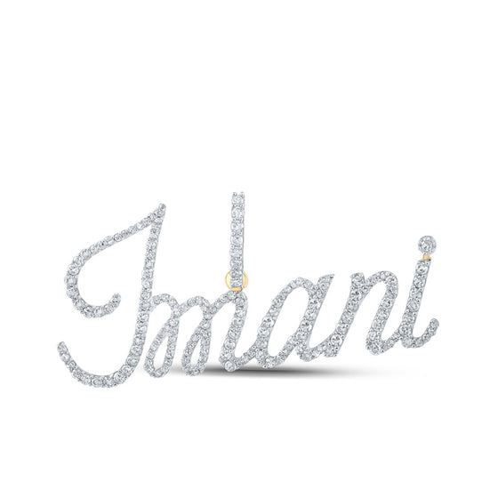 10k Yellow Gold Mens Round Diamond Imani Charm Pendant 3/4 Cttw