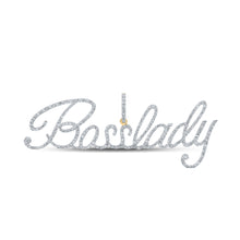  10k Yellow Gold Womens Round Diamond Bosslady Phrase Pendant 1-1/2 Cttw