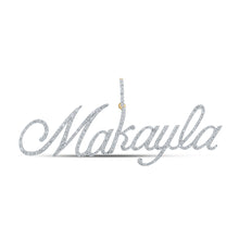  10k Yellow Gold Mens Round Diamond Makayla Name Charm Pendant 1-1/2 Cttw