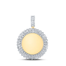  10k Yellow Gold Mens Baguette Diamond Memory Circle Charm Pendant 3 Cttw