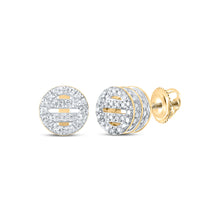  10k Yellow Gold Womens Round Diamond Circle Earrings 1/3 Cttw