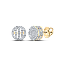  10k Yellow Gold Womens Round Diamond Circle Earrings 1/2 Cttw