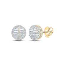  10k Yellow Gold Womens Round Diamond Circle Earrings 3/4 Cttw