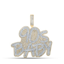  10k Yellow Gold Mens Baguette Diamond 90s Baby Phrase Charm Pendant 9-1/2 Cttw