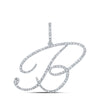 10k White Gold Womens Round Diamond B Initial Letter Pendant 3/4 Cttw