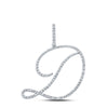 10k White Gold Womens Round Diamond D Initial Letter Pendant 5/8 Cttw
