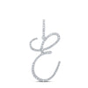 10k White Gold Womens Round Diamond E Initial Letter Pendant 1/2 Cttw