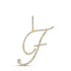 10k Yellow Gold Womens Round Diamond F Initial Letter Pendant 1/2 Cttw